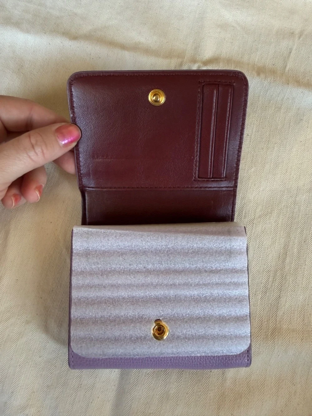 Mulberry - Small Continental French Purse - Purple Classic Grain